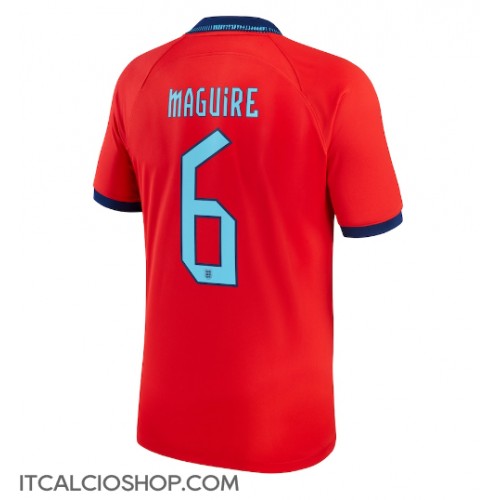 Inghilterra Harry Maguire #6 Seconda Maglia Mondiali 2022 Manica Corta